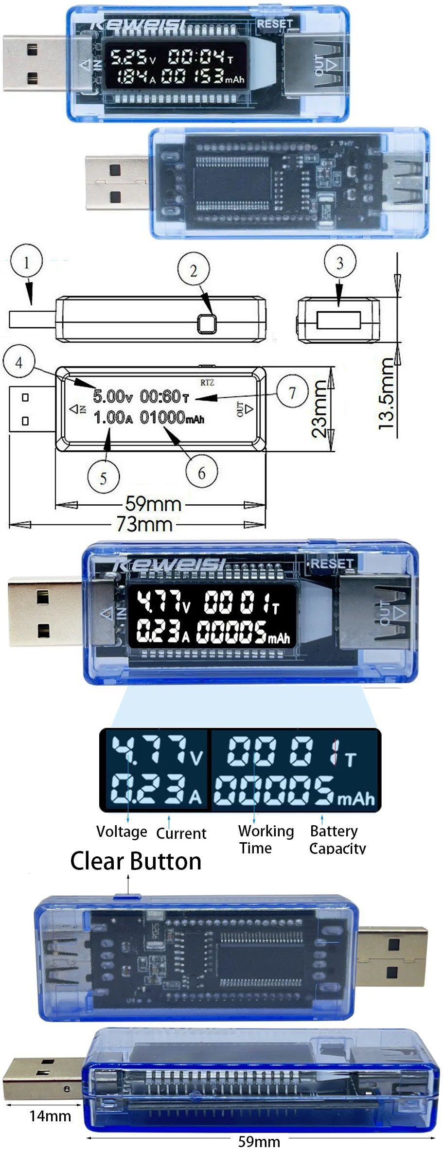 Tester USB 4-20v